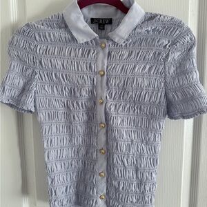 J. Crew Smocked Button-Up Shirt